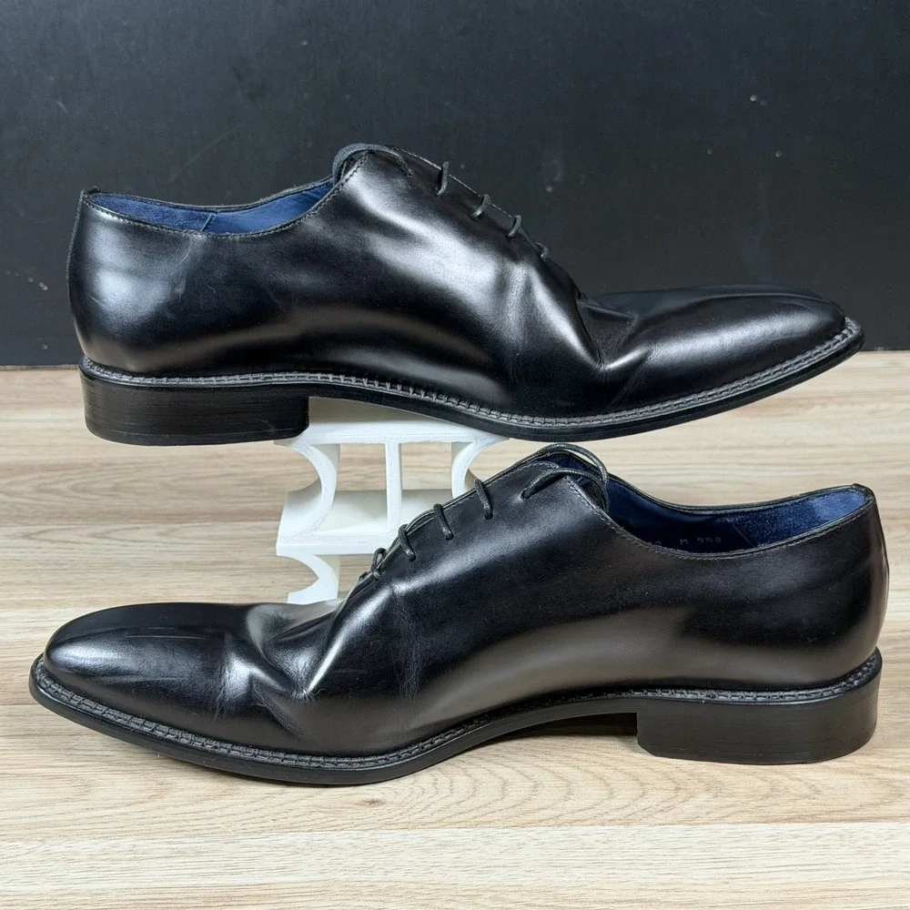 Mezlan Enterprise Shoes Mens Size 12 Black Leather Oxford Pointed Toe Spain
